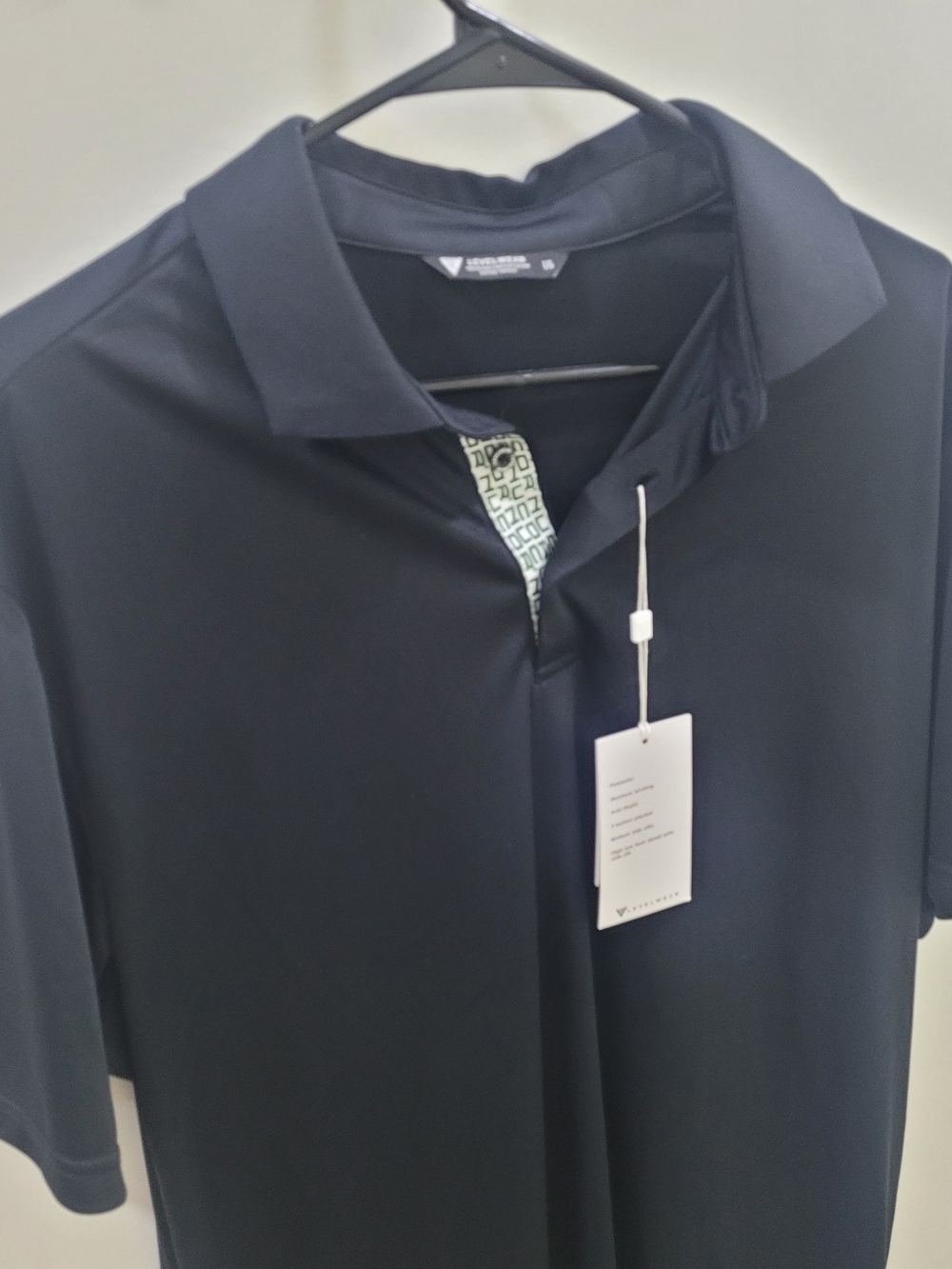 Men's Performance Polo with Printed Inner Placket For Golf Activewear NWT sz L - Picture 4 of 7